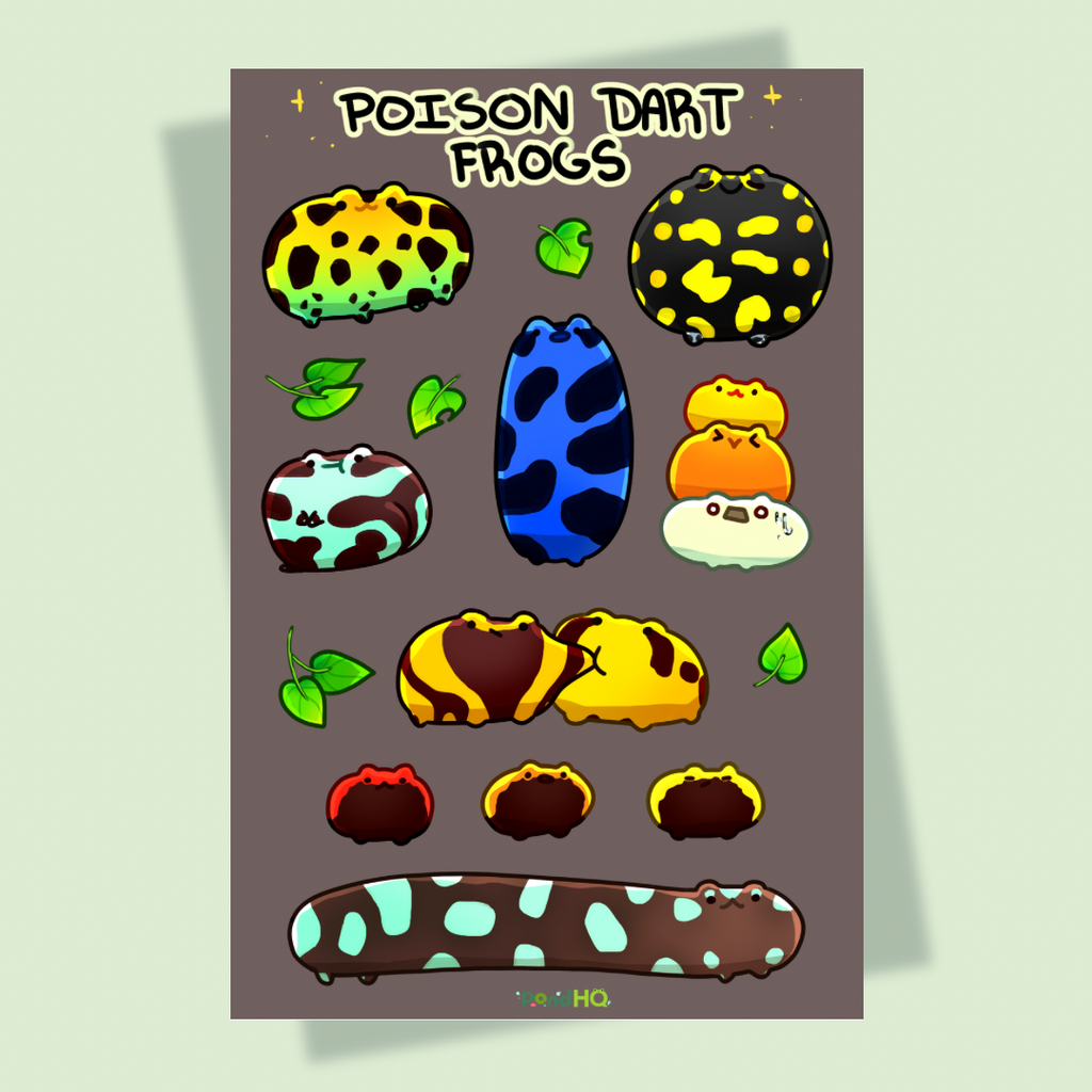 Colorful frogs sticker sheet - PondHQ